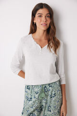 Women'secret Camiseta manga larga 100% algod&oacute;n gris gris