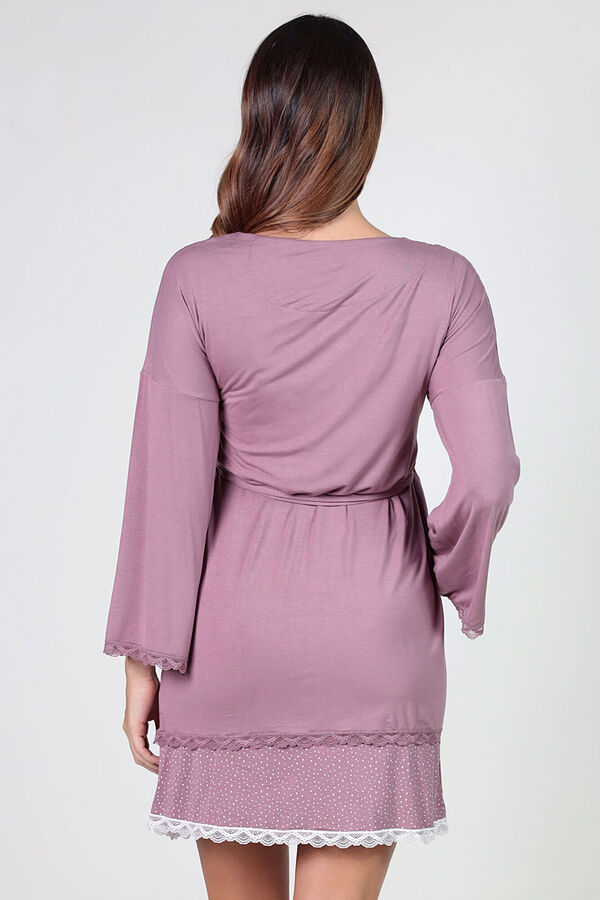 Ohma! Bata premama con detalles de blonda morado/lila