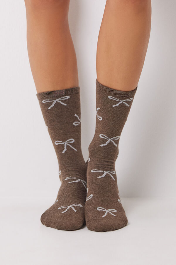 Women'secret Pacote de 6 meias longas de algod&atilde;o variadas estampado