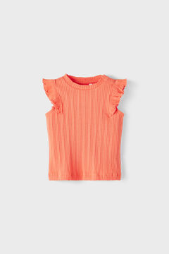 Womensecret Camiseta sin mangas de bebé con detalle volantes naranja