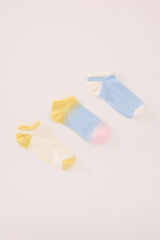 Women'secret Pack 3 calcetines cortos textura multicolor estampado