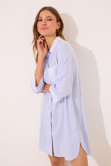 Women'secret Camisola curta de viscose riscas azul