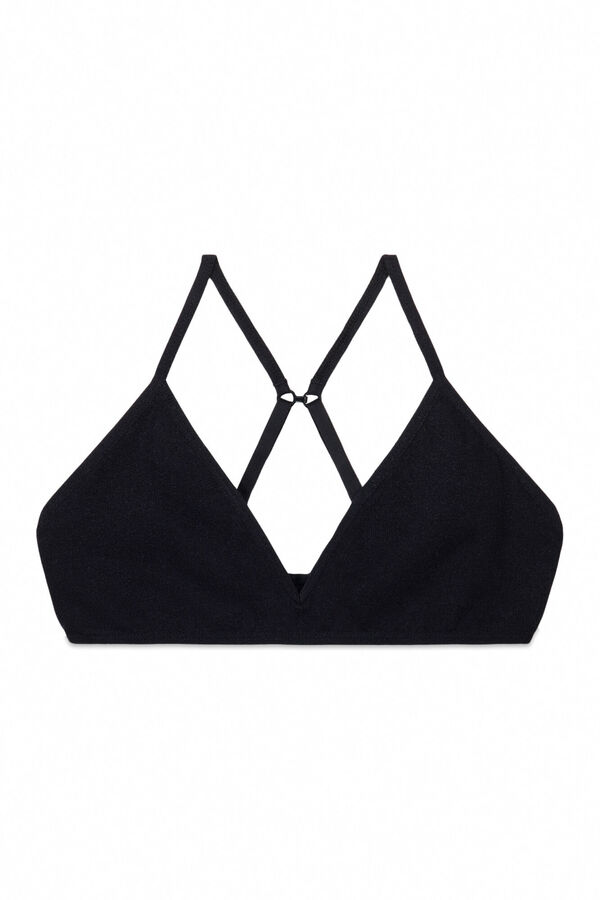 HI&BYE Sutiã triangular preto sem costuras com copas removíveis preto