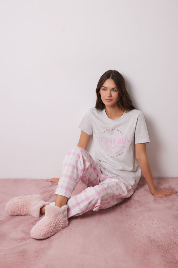 Women'secret Zapatillas casa bota La Vecina Rubia rosa