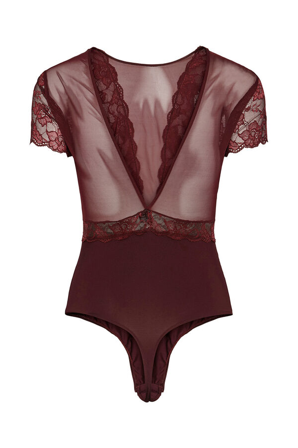 Pieces Body de renda vermelho