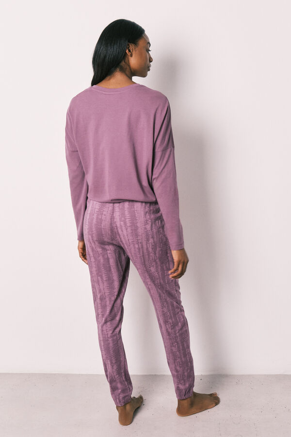 Women'secret Pijama largo morado algod&oacute;n Snoopy morado/lila