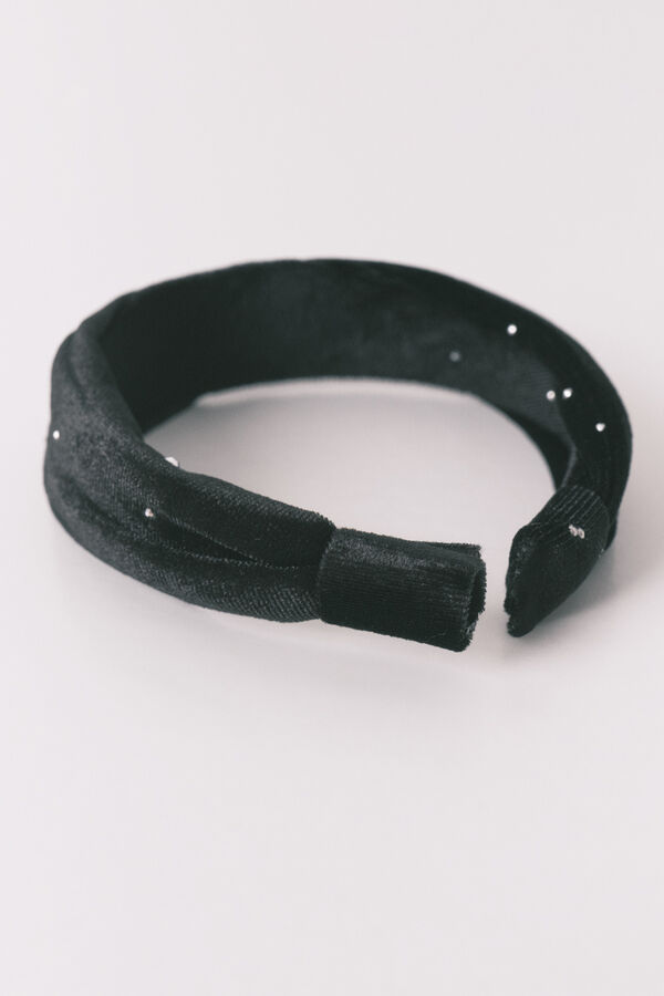 Women'secret Diadema terciopelo negro brillos negro