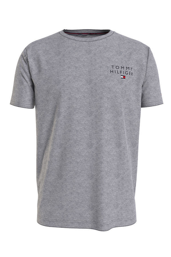 Tommy Jeans Camiseta lisa logo gris