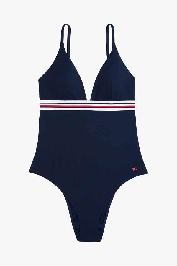 Tommy Jeans Mai&ocirc; tri&acirc;ngulo feminino azul