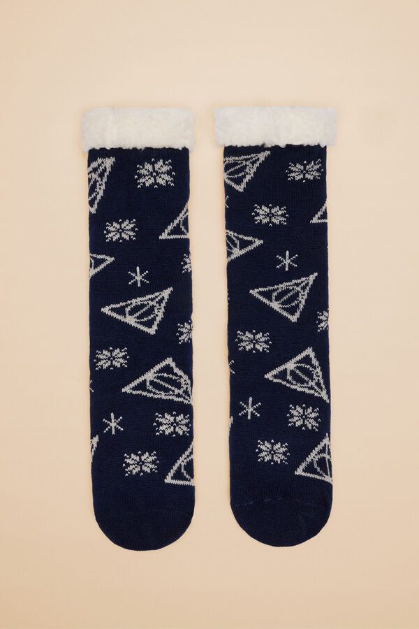Women'secret Calcetines borreguito tricot Harry Potter azul