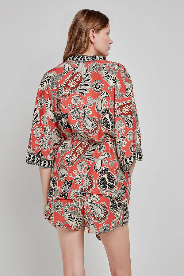 Gisela Quimono com estampado tribal branco