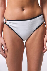 Penti Braga de bikini cl&aacute;sica blanca ribete blanco