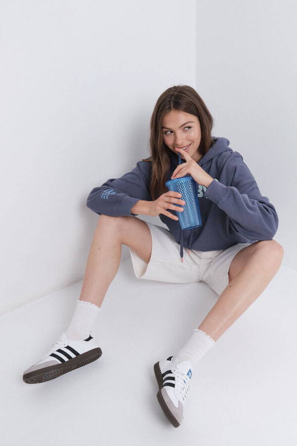 HI&BYE Sudadera capucha felpa azul  azul