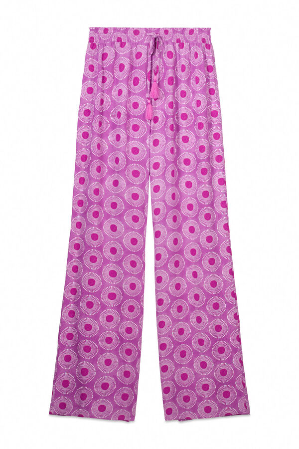 Women'secret Pantalón largo viscosa estampado geométrico estampado