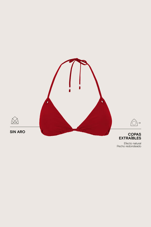 Women'secret Top bikini triangular cortina rojo rojo