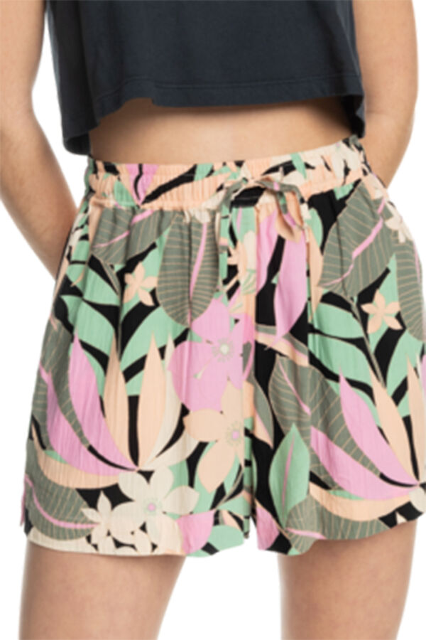 Roxy Short de playa con cintura el&aacute;stica para Mujer - Lekeitio Break  estampado
