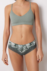 Women'secret Renda brasileira larga de microfibra e renda marfim  bege