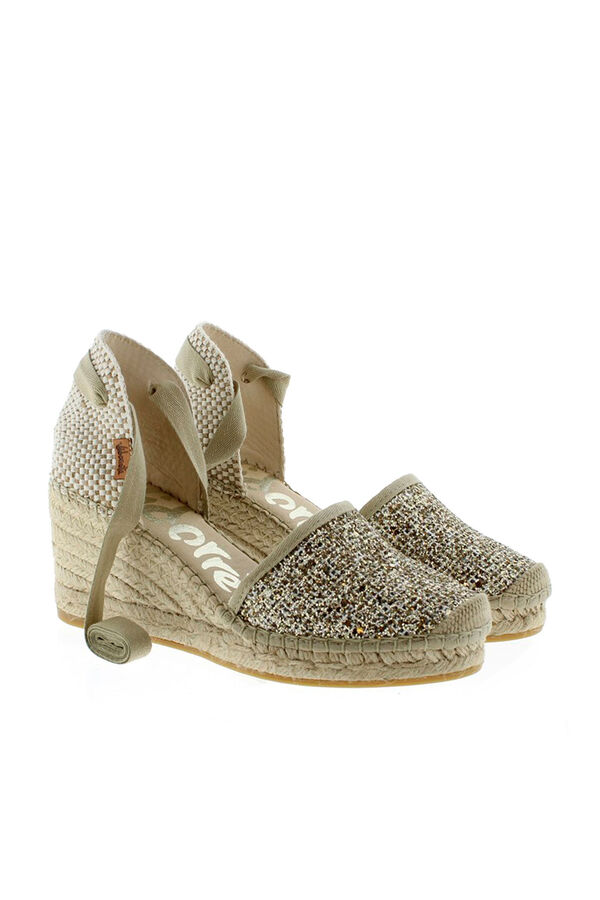 Vidorreta Espadrille cunha glitter cinzento