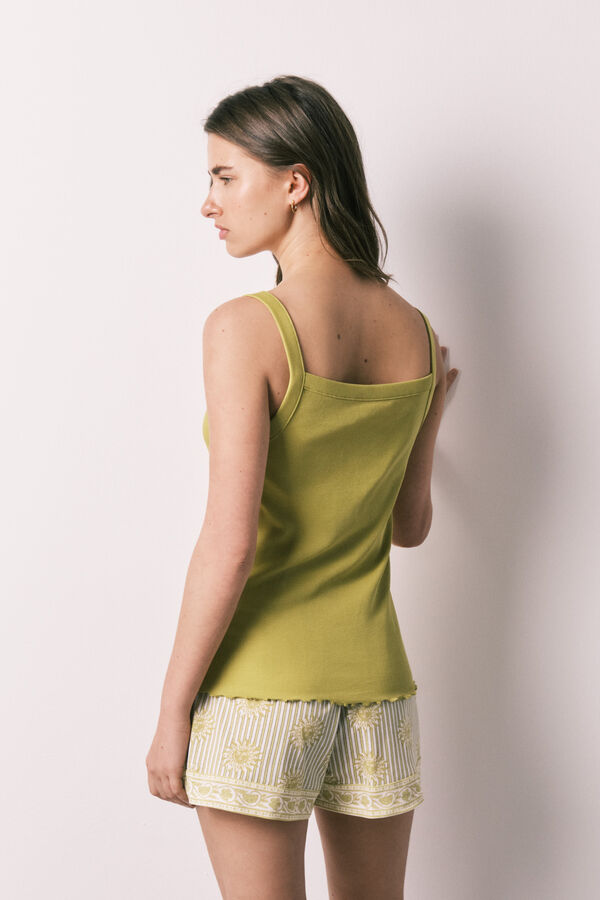 Women'secret Pijama curto de al&ccedil;as verde verde