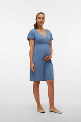 Mamalicious Vestido curto maternity e amamenta&ccedil;&atilde;o azul