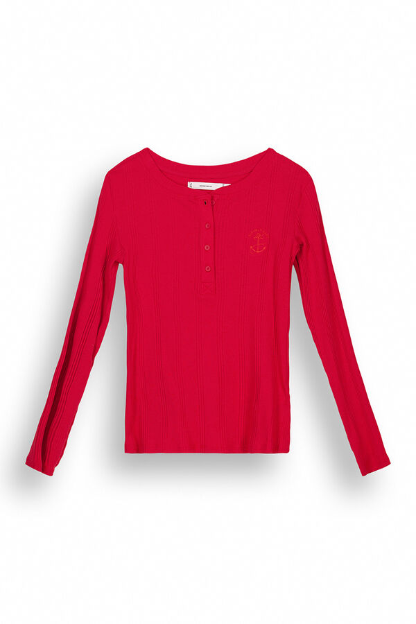 Women'secret Camiseta manga larga canal&eacute; roja rojo