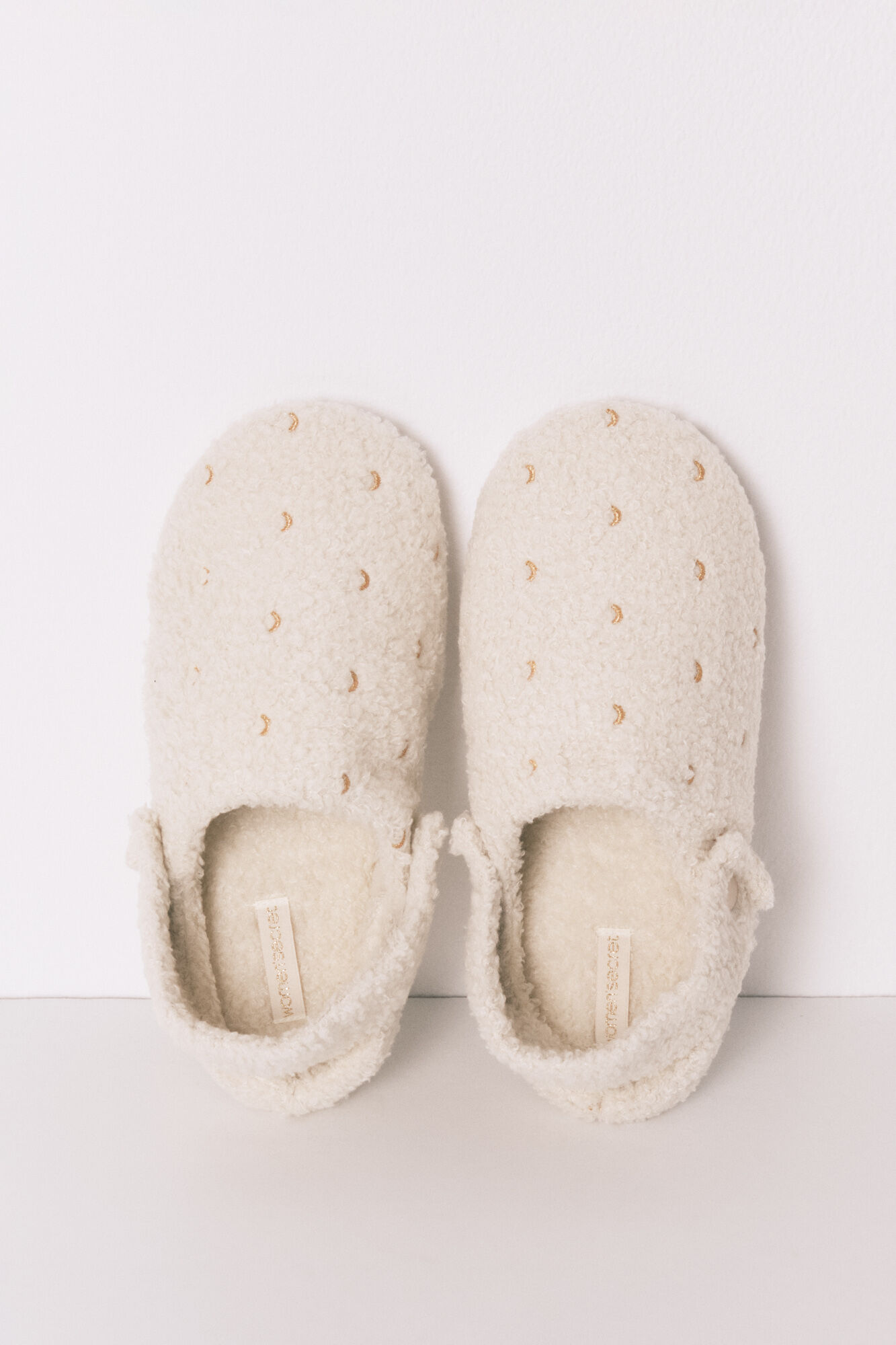 Women'secret Chinelos de quarto de borrego com glitter rosa