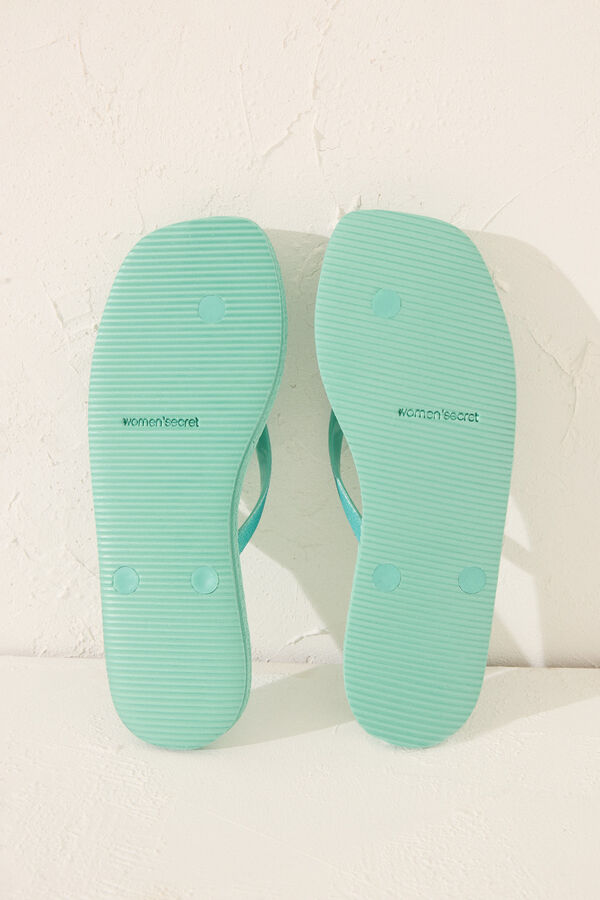 Women'secret Chinelo esparto verde bico quadrado estampado