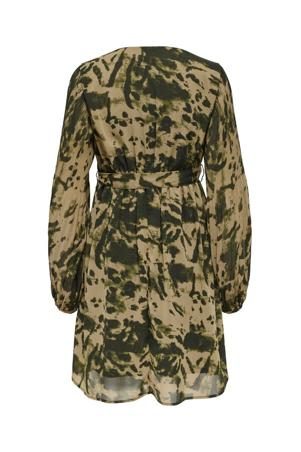 Only Maternity Vestido midi pré-mamã estampado manga comprida cinzento