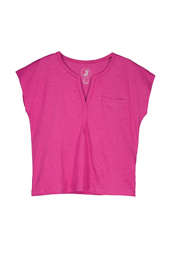 Womensecret Camiseta 100% algodón manga corta rosa fucsia fucsia