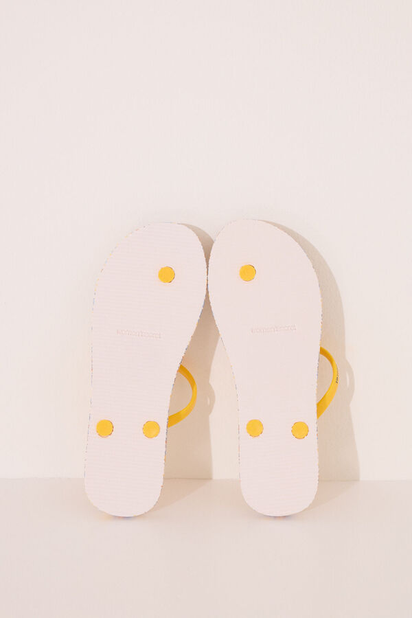 Women'secret Chanclas SmileyWorld&reg; tiras amarillas azul