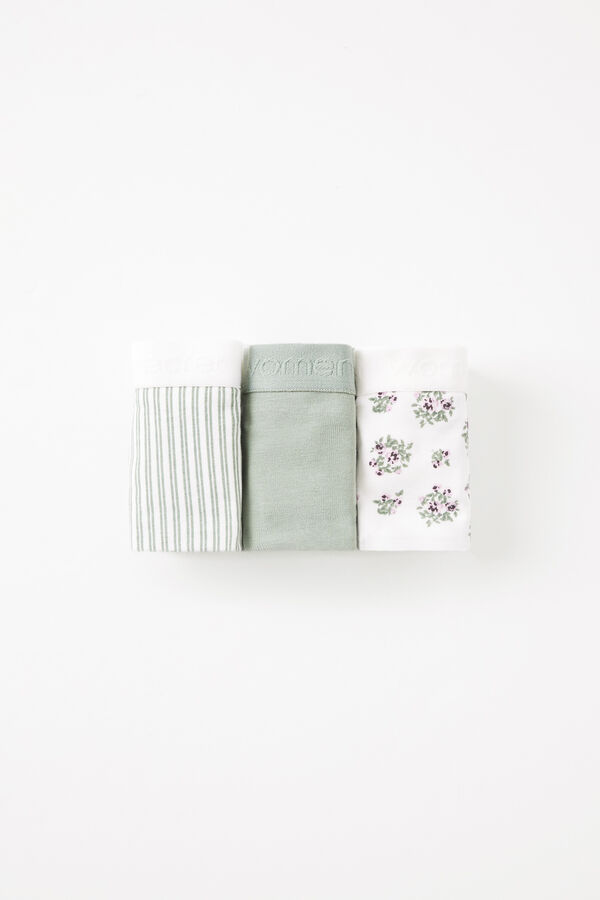 Women'secret Pack 3 bragas anchas algod&oacute;n logo estampado