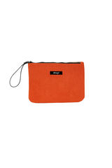 Mr. Wonderful Estojo para l&aacute;pis - veludo cotel&ecirc; terracota branco