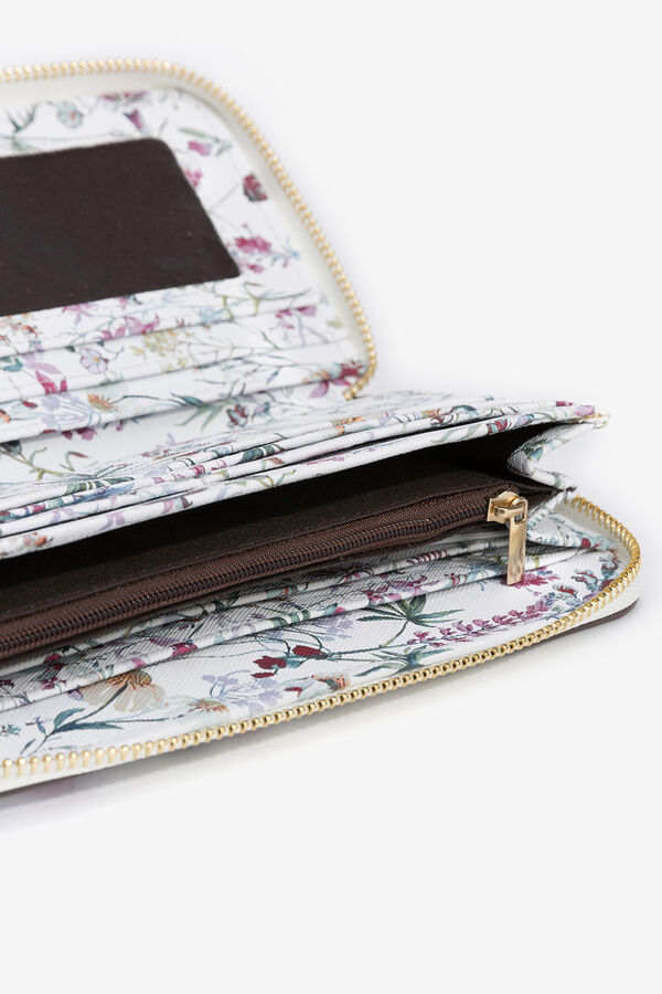 Vilanova Monedero con Estampado Floral blanco