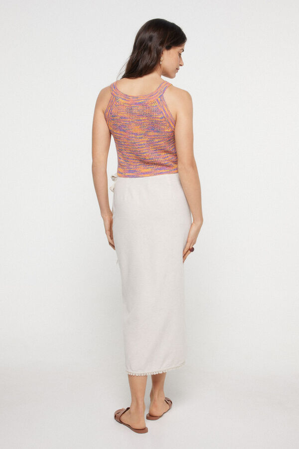 Pieces Falda larga cruzada gris