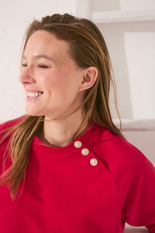 Women'secret Sudadera felpa botones rojo