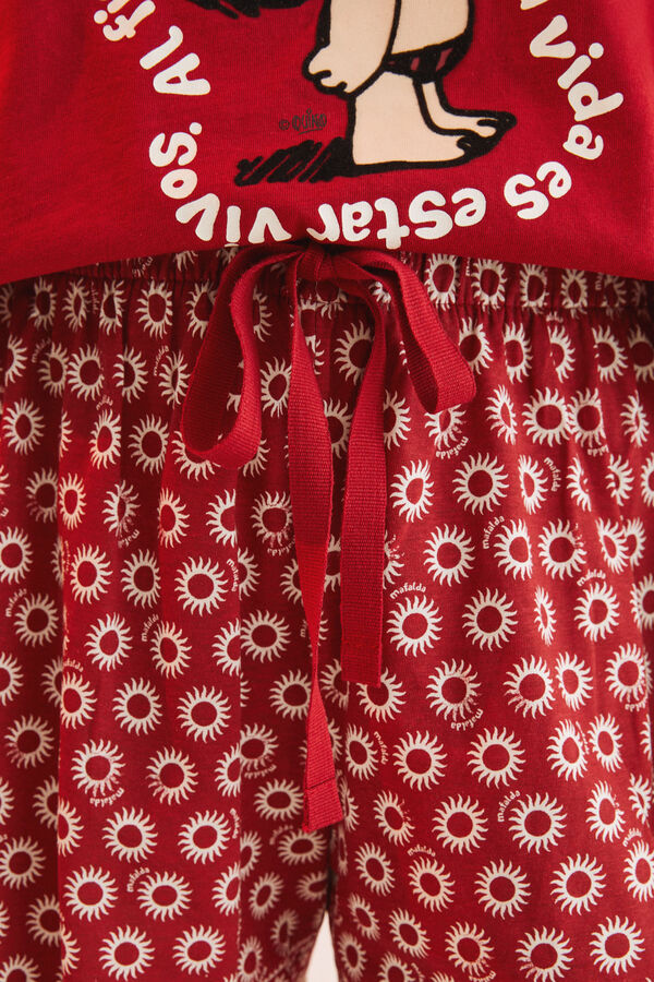 Womensecret Pijama curto 100% algodão da Mafalda vermelho vermelho