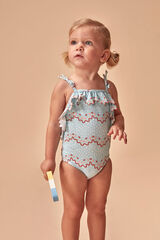 Gocco Fato de banho com estampado de ondas azul-claro azul