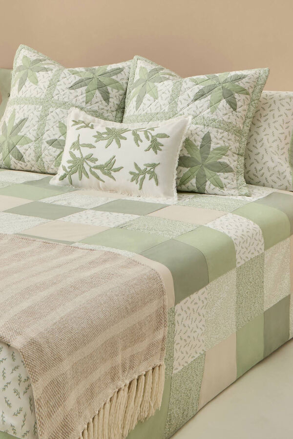 Textura Capa nórdica algodão patchwork bege