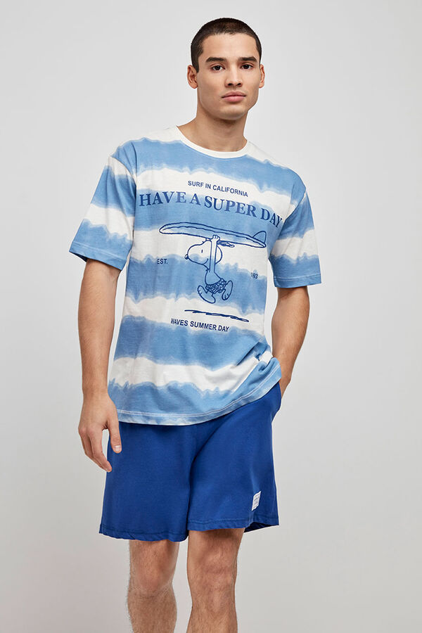 Gisela Pijama hombre Snoopy estampado blanco