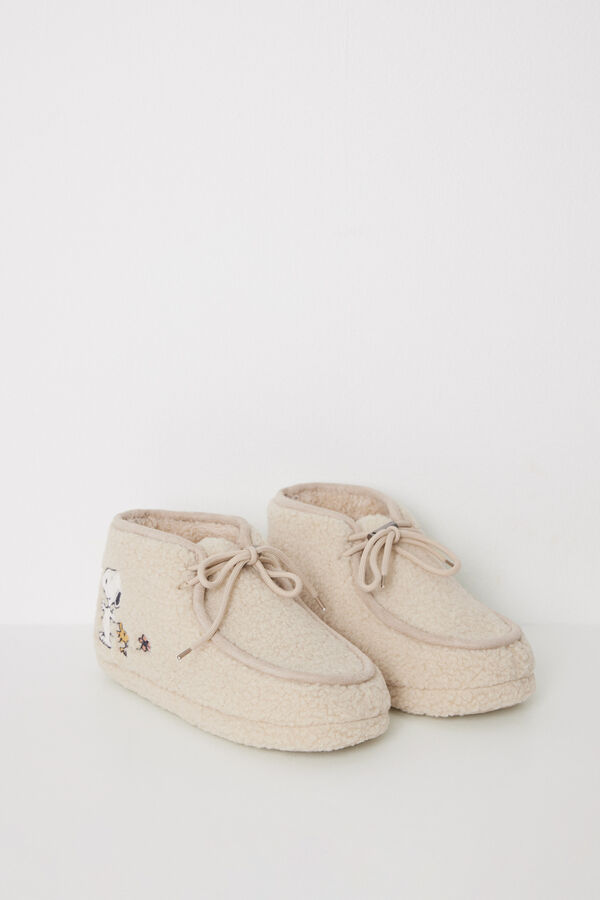 Women'secret Zapatillas casa bota Snoopy nude