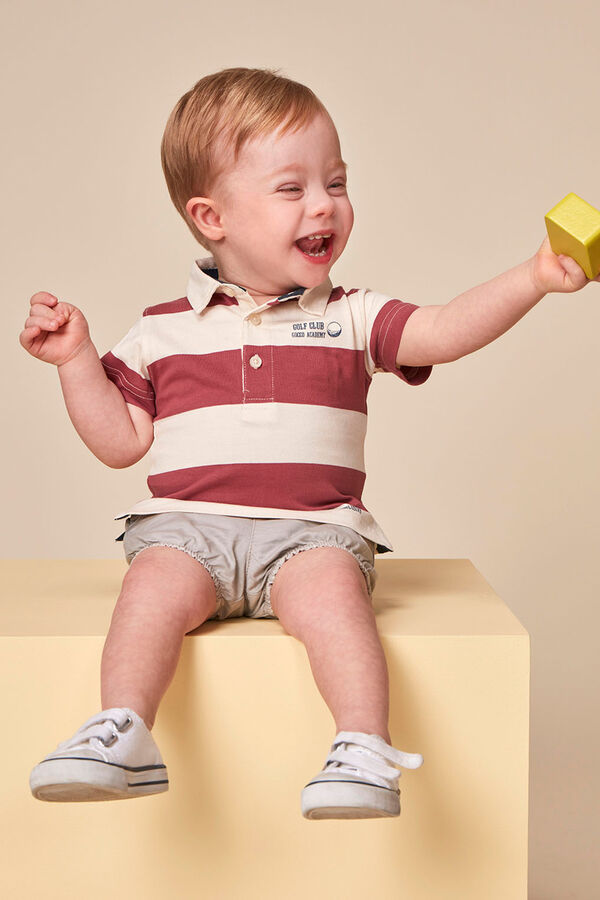 Gocco Polo estampado golf rosa burdeos