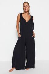 Trendyol Mono largo espalda descubierta negro