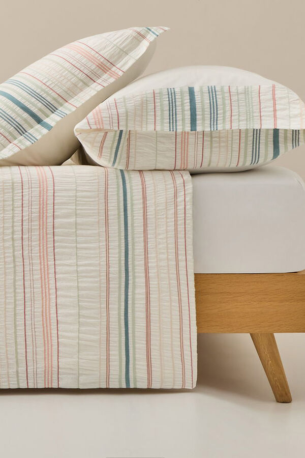 Textura Capa de edredom riscas Seersucker estampado