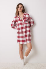 Women'secret Camis&oacute;n corto franela cuadros Minnie burdeos