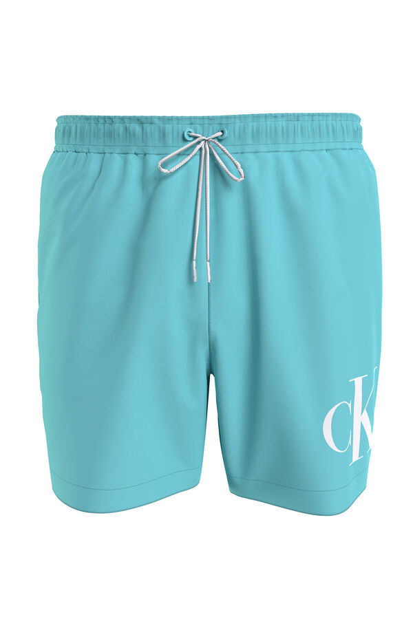 Calvin Klein Ba&ntilde;ador corto con cord&oacute;n  turquesa