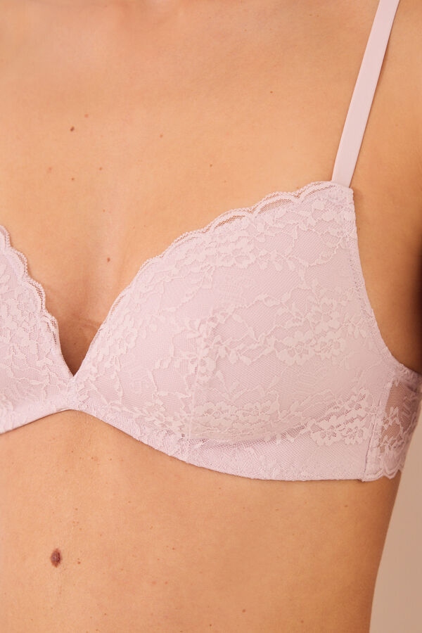 Women'secret Soutien triangular de renda rosa CHARMING rosa