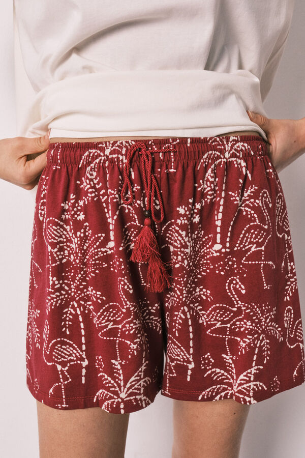 Women'secret Pijama curto em algod&atilde;o Stitch bege