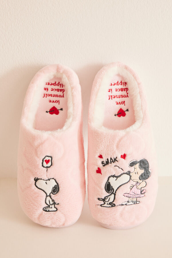 Women'secret Zapatillas casa Snoopy coraz&oacute;n rosa