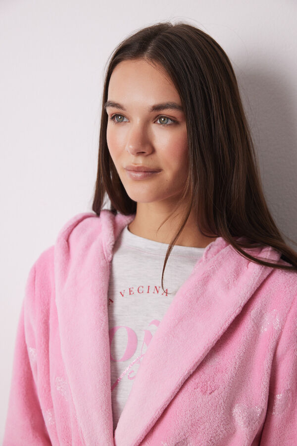 Women'secret Bata rosa fluffy Vecina Rubia  rosa
