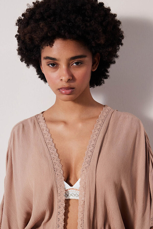 Penti Vestido quimono rosa cinzento